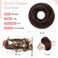 SEGO Human Hair Messy Bun Hair Piece Dark Brown Real Human Hair Scrunchies Natural Wavy Smoothed Updo Hairpieces Donut Chignon Ponytail Extensions for Women Girls