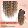 SEIKEA Ponytail Extension, PT005 Isabella 22" Long Bohemian Curly Drawstring Ponytail Light Fluffy Multi Layered Clip in Hair Extensions Ponytail Natural Soft Synthetic Hairpiece Brown to Blonde