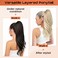 SEIKEA Versatile Drawstring Ponytail Extension, 26" Long Wavy Multi Layered Clip in Ponytail Hair Extensions Stand Up High Fake Pony Tail Soft Natural Synthetic Hairpiece Silver Grey to White