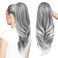 SEIKEA Versatile Drawstring Ponytail Extension, 26" Long Wavy Multi Layered Clip in Ponytail Hair Extensions Stand Up High Fake Pony Tail Soft Natural Synthetic Hairpiece Silver Grey to White
