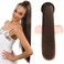 SEIKEA 28" Ponytail Extensions Drawstring Long Straight Fake Pony Tail Natural Soft Clip in Hair Extension Synthetic Heat Resistant Hairpiece - Dark Brown with Copper Highlights