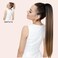 SEIKEA 28" Drawstring Ponytail Extension for Black Women Long Straight Fake Hair Natural Soft Clip in Hair Extensions Synthetic Heat Resistant Hairpiece Natural Black/Pink