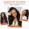 SEIKEA Black Half Up Half Down Ponytail Extension Set, 4PCS 16" Long Wavy Clip in Hair Extensions 3 Style in 1 Tangle-Resistant Natural Soft Thick Fake Wrap Around Ponytail Synthetic Hairpiece