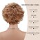 SEVENCOLORS Short Blonde Curly Wigs for White Women Ombre Blonde Pixie Cut Wig Natural Wavy Short Synthetic Hair Wigs with Bangs