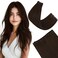 Easyouth Weft Hair Extensions Human Hair Brown Thickness Sew in Human Hair Extensions Darkest Brown Soft Hair Extension Real Human Hair Weft with no Shedding for Women 16Inch 100G