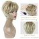 PHOCAS Short Blonde Wigs Natural Straight Pixie Cut Wigs Layered Synthetic Hair Short Wig for Women (Blonde Mixed Brown)