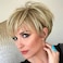 PHOCAS Short Blonde Wigs Natural Straight Pixie Cut Wigs Layered Synthetic Hair Short Wig for Women (Blonde Mixed Brown)