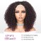 WIGER 15 inch Short Bob Lace Front Wigs Middle Part Wigs Curly T Part Wigs Ombre Afro Kinky Curly Wigs Synthetic Curly Wig For Black Women(1B/99J)