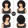 Short Curly Bob Wig with Bangs Human Hair Curly Water Wave Wig Glueless Wear and Go None Lace Front Wig Brazilian Virgin Human Hair Wig Machine Made 180% Density 12 Inch 1B#