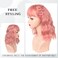 SHDanrtse 14Inch pink wig Wavy Wig With Air Bangs for Women Short Bob Pink Wigs Natural Curly Wavy Shoulder Length pink synthetic wig cosplay Halloween wig（pink wig）