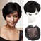Women's Pixie Cut Toppers - Natural Black Synthetic Hair Pieces for Thinning Hair