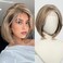 testar Blonde Highlights Bob Wigs for White Women Short Light Brown Wig Straight Lace Front Wig Natural Hairline Synthetic Heat Resistant Wig for Cosplay 12IN