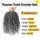 Passion Twist Hair 8 Inch 8 Packs, Pre Twisted Passion Twist Crochet Hair For Black Women, Pre Looped Passion Twist Curly Crochet Hair, Short Crochet Passion Twist Hair (8 Inch (Pack of 8), TGray#)