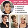 Rebecca Fashion Short Pixie Cut Lace Front Wigs Human Hair Side Part Wigs 13x5.5x0.5 Glueless HD Lace Wig Short Pixie Wigs for Black Women Pre Plucked with Baby Hair, Pink Color