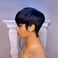 Short Pixie Cut Wig Human Hair Glueless Bob Wig Short Pixie Wigs for Black Women Bowl Cut None Lace Front Wig with Bangs Natural Black Straight Full Machine Made Half Wigs
