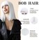 White Bob Wig with Bangs Short Straight White Wigs for Women Silver White Bob Hair Wig for Party Cosplay Daily Use（12Inch）