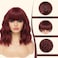 Dark Red Wig with Bangs, 14 Inch Shoulder Length Red Wigs for Women, Synthetic Heat Resistant Fiber Burgundy Wig, Natural Looking Wine Red Wig for Daily Party Use, Halloween Costume Wigs