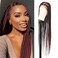 Youthfee 360&deg; HD Full Lace Knotless Braided Wigs for Women Braided Lace Front Wigs with Baby Hair Human Hair Blended Burgundy Natural Looking Box Braided Wig 36 Inch
