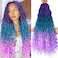 Ombre Faux Locs Crochet Hair 20inch 5Pack(120Strands)Ombre Goddess Locs Crochet Hair Pre Looped Crochet Faux Locs With Curly Ends Faxu Locs Crochet Hair for Black Women(Purple/Lake Blue/Light Purple)