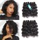 UDU Malaysian 50g 1B# Human Hair Extensions Remy Hair Bundles Short Curly Hair (8 inch without closure)