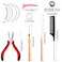 Chuangdi Sew in Hair Extension Tool Kit, 600 Silicone Lined Micro Ring Beads 1 Pliers 2 Hook Needle Pulling Loop 10 Curved Hair Needle 4 Alligator Clips 1 Comb 100 Black Mini Rubber Band