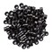 Big Kizzy Silicone Lined Microlink Beads for Weft Hair Extensions, 5.0mm Black beads for invisible extension application, 250pcs