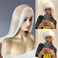 Glueless Pre plucked Highlight Ombre Ash Blonde Lace Front Wigs with Cap and Combs, #60/613 Blonde Balayage Platinum Blonde Bob Hair Cut Silky Straight Wig, HD Lace Japanese Synthetic Wigs 16 Inch