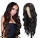 28 Inch Body Wave Synthetic Lace Front Wig Dark Brown Long Wavy Wig with Middle Part Colored Wigs for Women