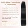 Sisily Clip in Hair Extensions Real Human Hair, 22 Inch Premium Human Hair Clip in Extensions Natural Black, Soft Straight Hair Extensions Real Human Hair Clip ins 7PCS Double Weft（22 Inch #1B）