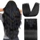 Sisily Clip in Hair Extensions Real Human Hair, 22 Inch Premium Human Hair Clip in Extensions Natural Black, Soft Straight Hair Extensions Real Human Hair Clip ins 7PCS Double Weft（22 Inch #1B）