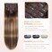 Sisily Clip in Hair Extensions Real Human Hair, Premium Human Hair Clip in Extensions Chocolate Brown to Blonde Balayage, Soft Straight Hair Extensions Real Human Hair Clip ins 7PCS （16 Inch）
