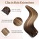 Sisily Clip in Hair Extensions Real Human Hair, Premium Human Hair Clip in Extensions Chocolate Brown to Blonde Balayage, Soft Straight Hair Extensions Real Human Hair Clip ins 7PCS （16 Inch）