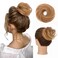 Human Hair Messy Bun Hair Piece 100% Real Straight Hair Bun Scrunchies for Women Chignon Updo Dark Blonde Hair Bun Extensions Elegant Donot Thick Bun Hairpiece(Dark Blonde)