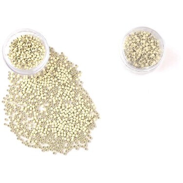 Silicone Copper Nano Beads Micro Link Tube Rings for Wig Hair Extensions (500Pcs, Bleach Blonde)