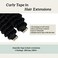 Black Tape in Hair Extensions for Black Women,100% Real Hair Extensions Curly Wave Tape ins Seamless Skin Weft Natural Black Hair Extensions 50grams 20pcs 18