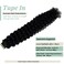 Black Tape in Hair Extensions for Black Women,100% Real Hair Extensions Curly Wave Tape ins Seamless Skin Weft Natural Black Hair Extensions 50grams 20pcs 18