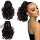 S-noilite 12" Claw Ponytail Extension Short Curly Clip in Hairpiece with Jaw/Claw Synthetic Fluffy Pony Tail One Piece for Women (12" curly,dark brown)