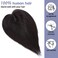 S-noilite Hair Toppers for Women with Thinning Hair 100% Real Human Hair Toppers No Bangs 7 * 13cm Silk Base Wiglet Hairpieces Clip in Hair Toppers for Women 12 inch 38g #1B Natural Black