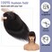 S-noilite Hair Toppers for Women Real Human Hair Toppers with Bangs 7 * 13cm Silk Base Wiglet Hairpieces Clip in Hair Topper for Thinning Hair Hair Loss 8 inch 30g #1B Natural Black