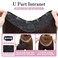 S-noilite One Piece Clip in Hair Extensions 18 Inch U-Shaped One Piece Hair Extension with 5 Clips 3/4 Full Head Long Straight Clip in Hair Weft Synthetic Black Brown Clip in Hairpieces for Women,#6A