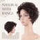 S-noilite Short Brown Curly Hair Wig Women Natural Fluffy Cosplay Daily Party Costume Full Wigs