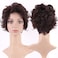 S-noilite Short Brown Curly Hair Wig Women Natural Fluffy Cosplay Daily Party Costume Full Wigs