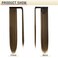 SOFEIYAN Long Straight Ponytail Extension 28 inch Wrap Around Ponytail Synthetic Hair Extensions Clip in Ponytail Hairpiece for Women, Dark Brown/Golden Auburn