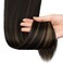SOFEIYAN Long Straight Ponytail Extension 30 inch Wrap Around Ponytail Synthetic Hair Extensions Clip in Ponytail Hairpiece for Women, Dark Brown mix Strawberry Blonde Unevenly