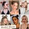 SOFEIYAN 2PCS Mini Claw Clip in Hair Bun Extension Synthetic Wig Accessory Updo Space Bun Hair Messy Cat Ears Hair Bun Pieces for Women, Darkest Brown Tend to Black