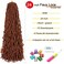 Copper Faux Locs Crochet Hair-24 Inch 6 Packs Ginger Soft Locs Crochet Hair Goddess Locs Crochet Braids For Women Pre Looped Synthetic Braid Locs For Human Hair Extensions(24in,6packs,350#)