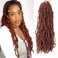 soft locs crochet hair 18 Inch 6 Packs copper red Curly Wavy Crochet Synthetic Braiding Hair Extensions Dreads Crochet for black women(18 inch, 350)