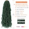 Green Faux Locs Crochet Hair 24 inch 2 Packs Green Soft Locs Goddess Locs Crochet Braids Pre-Looped New Locs Crochet Hair Synthetic Goddess Locs Braiding Hair (24 Inch, 2 Packs, Green#)