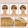 RUWISS Pixie Cut Wigs for Black Women Pixie Cut Human Hair Wigs Short Layered Wigs Upper Brown&amp;Blonde Mixed Lower Natural Black Short Pixie Human Hair Wigs (BL1B/427