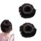 2PCS Synthetic Fiber Hair Bun with Alligator Clips Hair Extension Updo Donut Chignon Straight Synthetic Fake Ballet Messy Bun Short Ponytail Wig Hairpiece for Little Girls